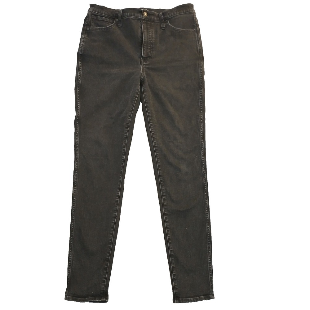 Madewell Skinny Curvy Jeans Womens 10 Black High Rise Skinny Fit Dark Wash Denim